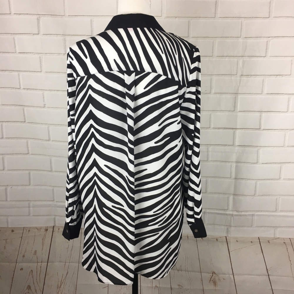 Vince Camuto Zebra Print Chiffon Oversized Top - image 5
